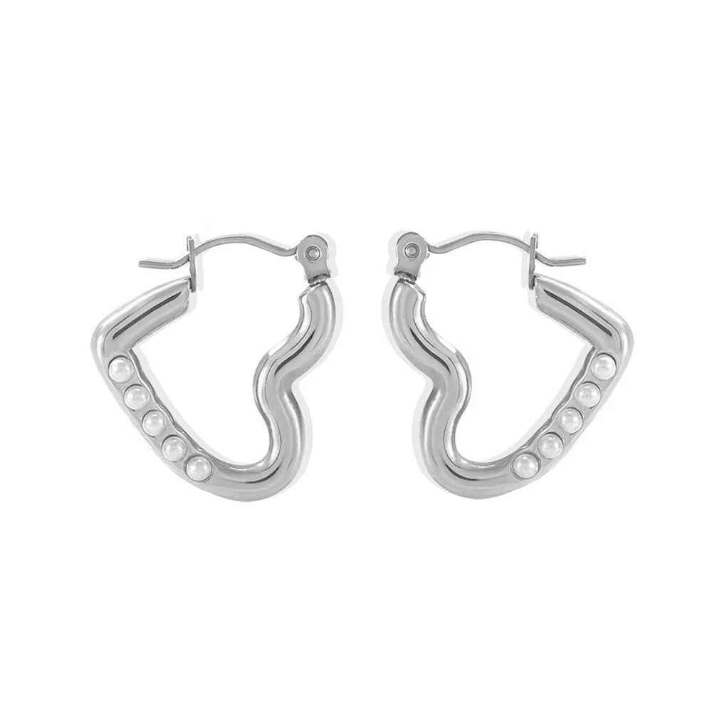 Pearl Heart Earrings