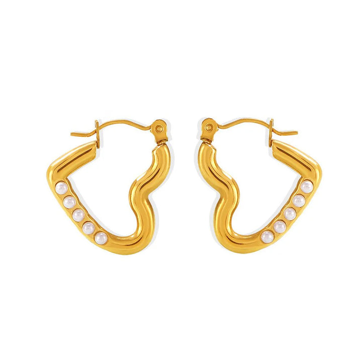 Pearl Heart Earrings