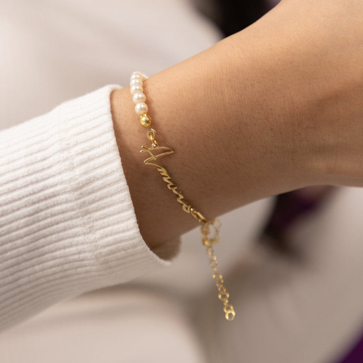 Signatur Armband Perlen - Shahdia