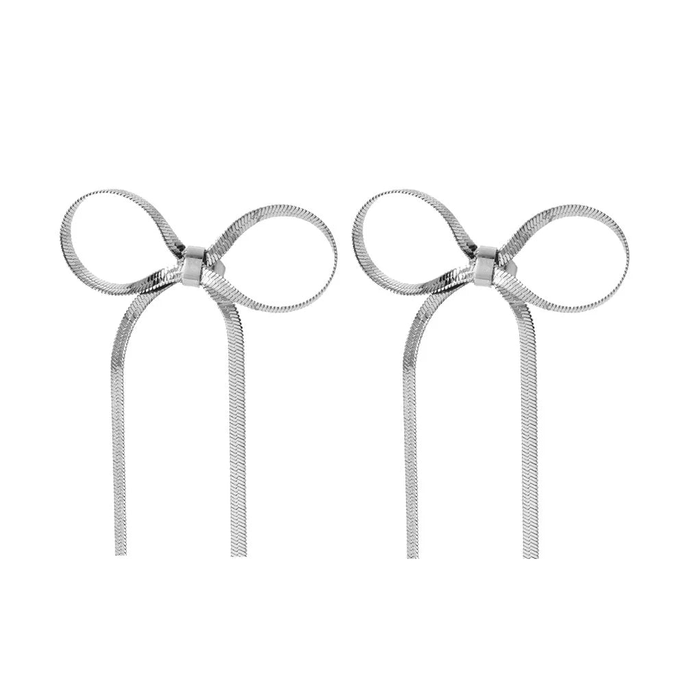 Snake Bow Stud Earrings